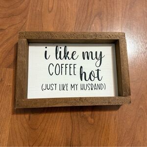 cute wooden coffee sign in perfect condition